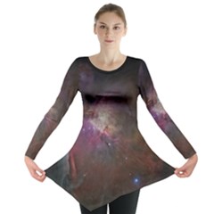 Orion Nebula Star Formation Orange Pink Brown Pastel Constellation Astronomy Long Sleeve Tunic 