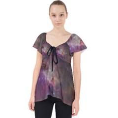 Orion Nebula Star Formation Orange Pink Brown Pastel Constellation Astronomy Lace Front Dolly Top by genx