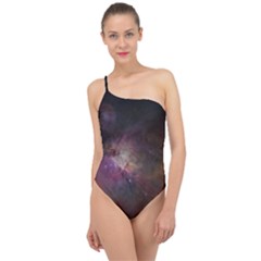 Orion Nebula Star Formation Orange Pink Brown Pastel Constellation Astronomy Classic One Shoulder Swimsuit by genx