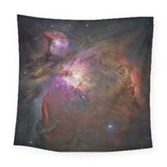 Orion Nebula Star Formation Orange Pink Brown Pastel Constellation Astronomy Square Tapestry (large)