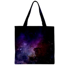 Carina Nebula Ngc 3372 The Grand Nebula Pink Purple And Blue With Shiny Stars Astronomy Zipper Grocery Tote Bag by genx