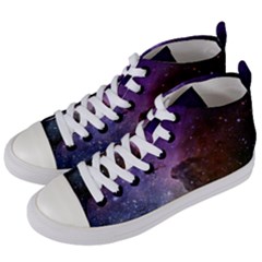 Carina Nebula Ngc 3372 The Grand Nebula Pink Purple And Blue With Shiny Stars Astronomy Women s Mid-top Canvas Sneakers