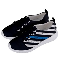 Usa Flag The Thin Blue Line I Back The Blue Usa Flag Grunge On Black Background Women s Lightweight Sports Shoes by snek