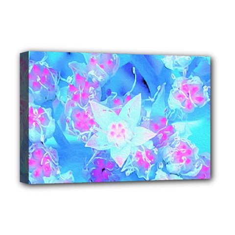 Blue And Hot Pink Succulent Underwater Sedum Deluxe Canvas 18  X 12  (stretched) by myrubiogarden