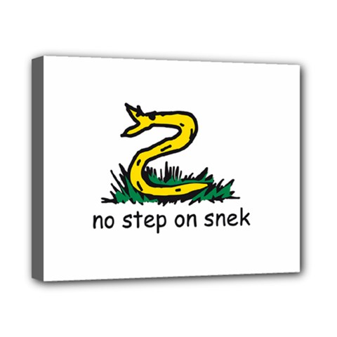 No Step On Snek Gadsden Flag Meme Parody On White Background Canvas 10  X 8  (stretched) by snek