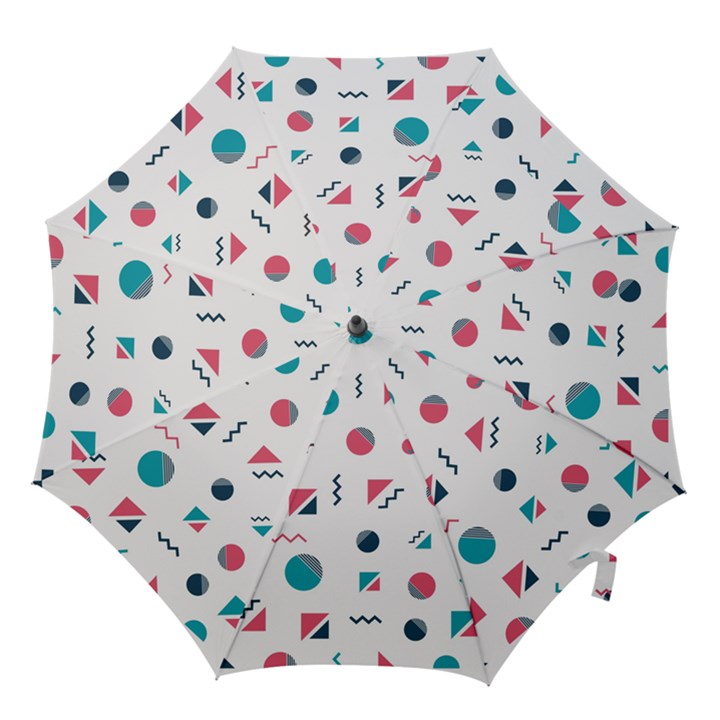 Round Triangle Geometric Pattern Hook Handle Umbrellas (Large)