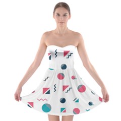 Round Triangle Geometric Pattern Strapless Bra Top Dress by Alisyart