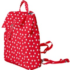 Christmas Pattern White Stars Red Buckle Everyday Backpack