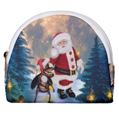 Merry Christmas, Santa Claus With Funny Cockroach In The Night Horseshoe Style Canvas Pouch by FantasyWorld7