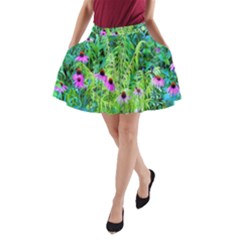Purple Coneflower Garden With Tiger Eye Tree A-line Pocket Skirt by myrubiogarden