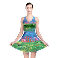 Our Town My Town Reversible Skater Dress by arwwearableart