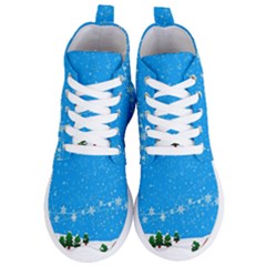 Elf On A Shelf In Sled Snowflakes Women s Lightweight High Top Sneakers by Wegoenart