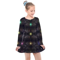 Abstract Sphere Box Space Hyper Kids  Long Sleeve Dress by Simbadda