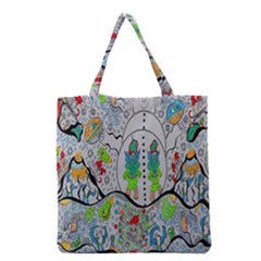 Supersonic Volcano Snowman Grocery Tote Bag by chellerayartisans