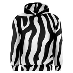 Zebra Horse Pattern Black And White Men s Overhead Hoodie by picsaspassion