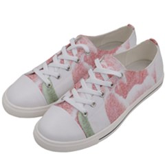 Tulip Red And White Pen Drawing Women s Low Top Canvas Sneakers by picsaspassion