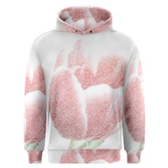 Tulip Red And White Pen Drawing Men s Overhead Hoodie by picsaspassion