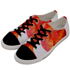 Red Tulip, Watercolor Art Men s Low Top Canvas Sneakers by picsaspassion