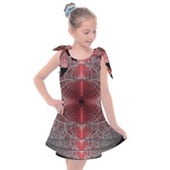Fractal Diamond Circle Pattern Kids  Tie Up Tunic Dress by Wegoenart