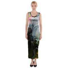 Art Abstract Painting Abstract Fitted Maxi Dress by Wegoenart