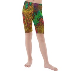 Background Color Template Abstrac Kids  Mid Length Swim Shorts by Wegoenart