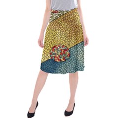 Background Cubism Circle Shape Midi Beach Skirt by Wegoenart