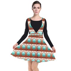 Abstract Background Circle Square Plunge Pinafore Dress by Wegoenart