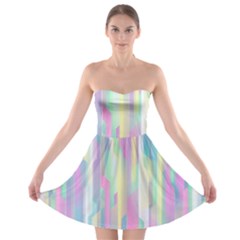 Background Abstract Pastels Strapless Bra Top Dress by Wegoenart