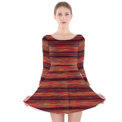 Colorful Abstract Background Strands Long Sleeve Velvet Skater Dress