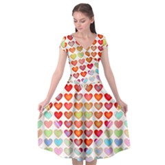 Valentine Valentines Day Card Love Cap Sleeve Wrap Front Dress by Wegoenart
