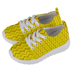Yellow Background Abstract Kids  Lightweight Sports Shoes by Wegoenart