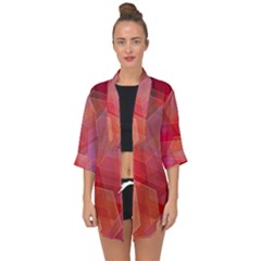 Abstract Background Texture Open Front Chiffon Kimono