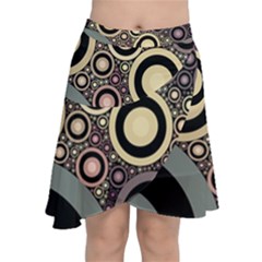 Art Retro Design Vintage Chiffon Wrap Front Skirt