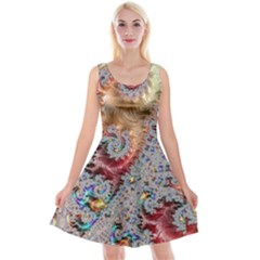 Fractal Artwork Design Pattern Reversible Velvet Sleeveless Dress by Wegoenart