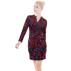 Dance  Of The  Forest 1 Button Long Sleeve Dress by Azure