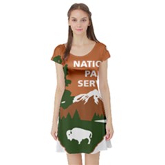 U S  National Park Service Arrowhead Insignia Short Sleeve Skater Dress by abbeyz71