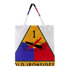 U S  Army 1st Armored Division s Combat Service Identification Badge  Grocery Tote Bag by abbeyz71