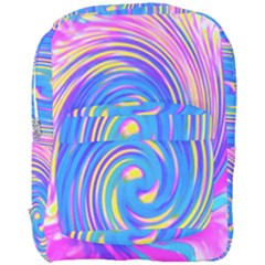 Cool Abstract Pink Blue And Yellow Twirl Liquid Art Full Print Backpack by myrubiogarden