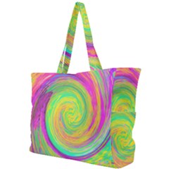 Groovy Abstract Purple And Yellow Liquid Swirl Simple Shoulder Bag by myrubiogarden