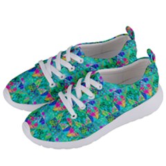 Garden Quilt Painting With Hydrangea And Blues Women s Lightweight Sports Shoes by myrubiogarden
