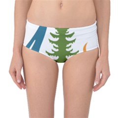 Forest Christmas Tree Spruce Mid-waist Bikini Bottoms by Desi8484