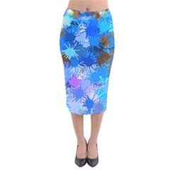 Color Colors Abstract Colorful Velvet Midi Pencil Skirt by Pakrebo