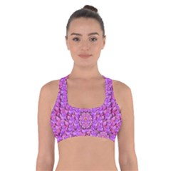 Paradise Blossom Tree On The Mountain High Cross Back Sports Bra by pepitasart