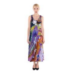 Abstract Modern Detail Color Sleeveless Maxi Dress by Pakrebo