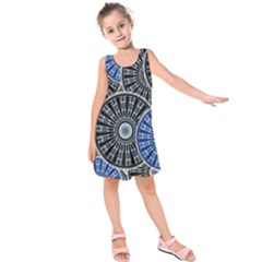 Cog Gear Wheel Engineering Round Kids  Sleeveless Dress by Pakrebo