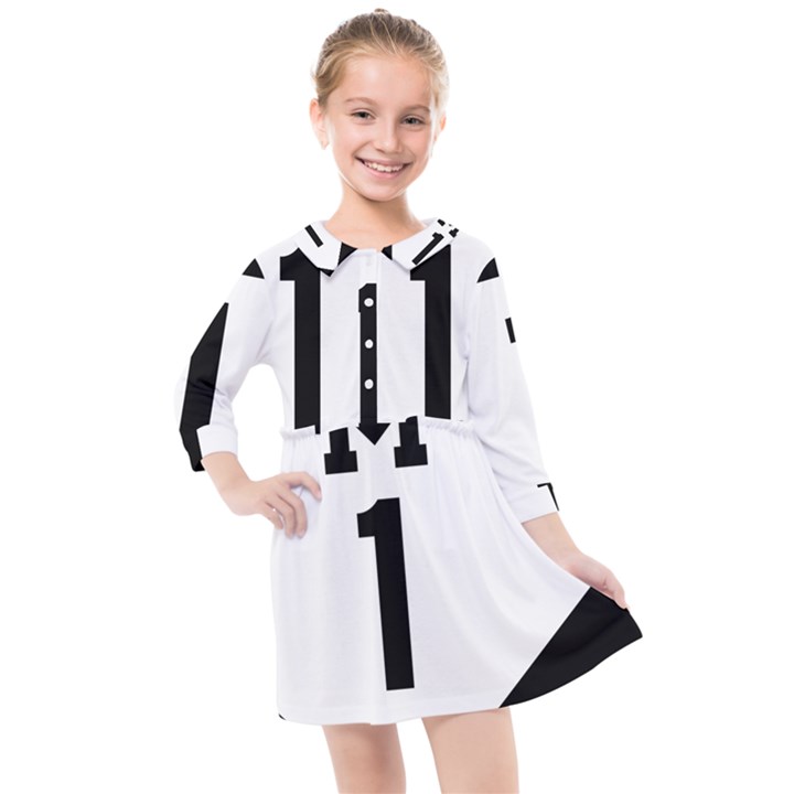 Michigan Highway M-1 Kids  Quarter Sleeve Shirt Dress