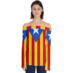 Blue Estelada Catalan Independence Flag Off Shoulder Long Sleeve Top by abbeyz71