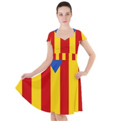 Blue Estelada Catalan Independence Flag Cap Sleeve Midi Dress by abbeyz71