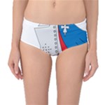 Flag Map of Valencia Mid-Waist Bikini Bottoms