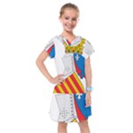 Flag Map of Valencia Kids  Drop Waist Dress